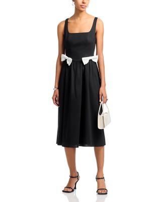 Lizzy Bow Trim Midi Dress