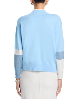 Mock Neck Modern Colorblock Sweater