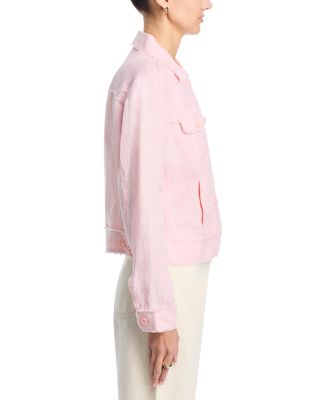 Two Palms Raw-Edge Linen Jacket