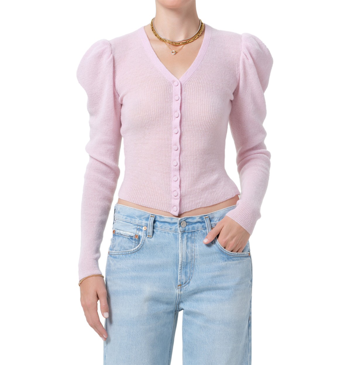 Citizens Of Humanity Citizens of Humanity Nena Puff Sleeve Cardigan in Ballerina