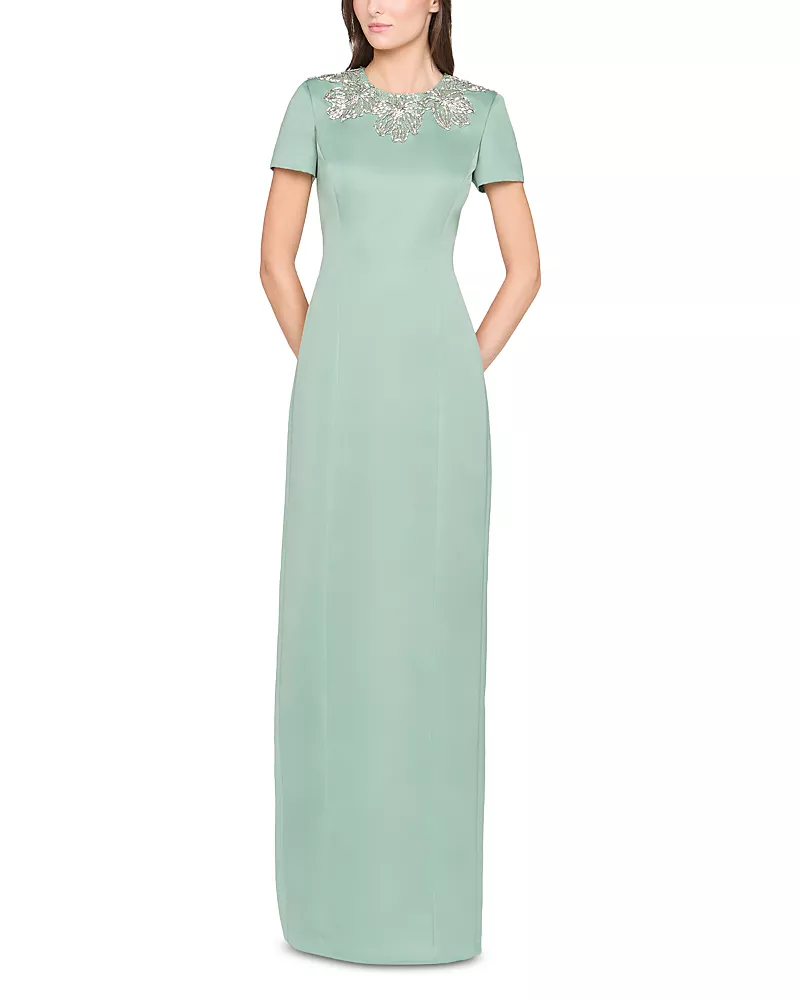 Theia Sorelia Floral Beaded Gown