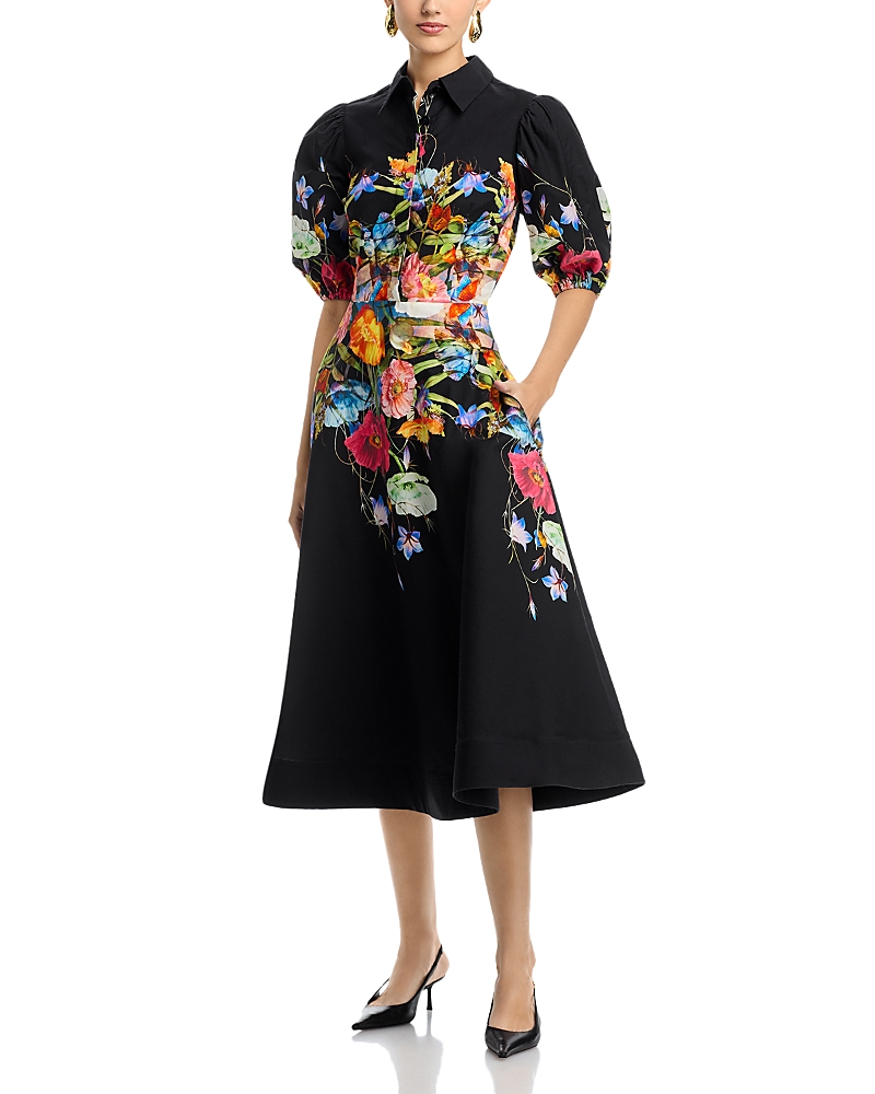 Teri Jon by Rickie Freeman Puff Sleeve Shirtdress