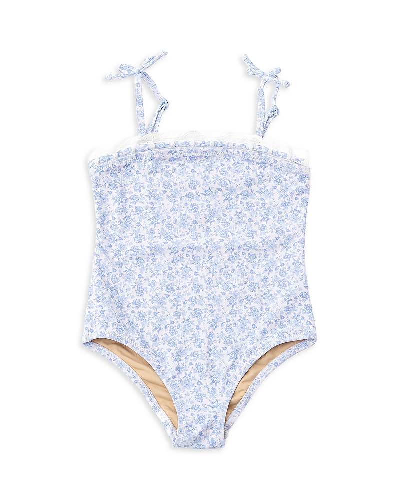 Shade Critters Girls' Crochet Trim Coastal Garden Swimsuit - Little Kid