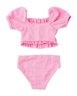 Girls' Smocked Eyelet Two Piece Swimsuit - Little Kid, Big Kid 