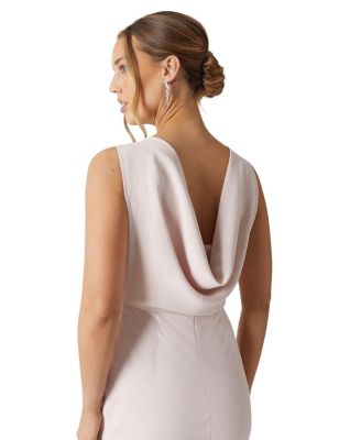 Cowl Back Maxi Bridesmaid Dress