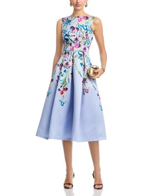 Sleeveless Boat Neck Midi Dress