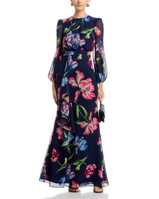 Long Sleeve Cascade Ruffle Dress