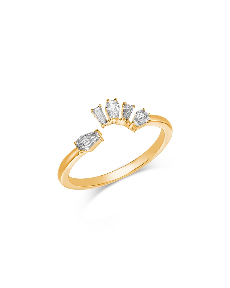 Moon & Meadow 14K Yellow Gold Lab Grown Diamond Mixed Cut Cuff Ring