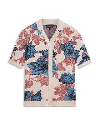 Ashqara Short Sleeve Relaxed Floral Button Through Shirt