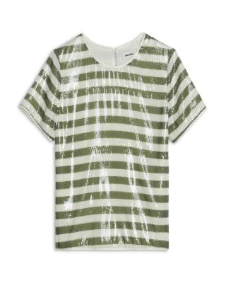 Tchao Sequin Stripe Top 