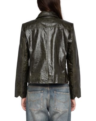 Liam Cuir Glossy Leather Jacket 