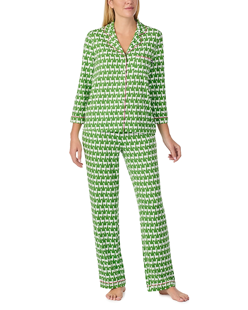 kate spade new york Brushed Jersey Three Quarter Sleeve Pajama Set