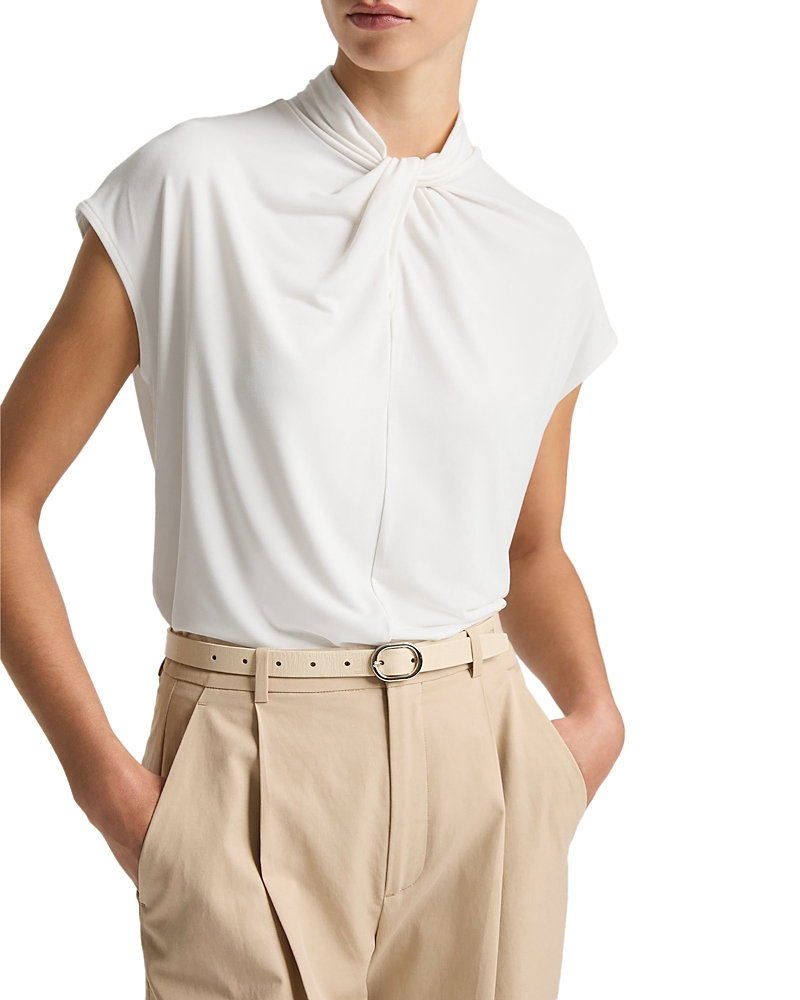 Vince Twist Neck Cap Sleeve Top