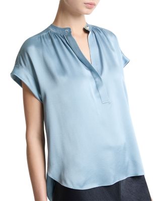 Silk Gathered Neck Top
