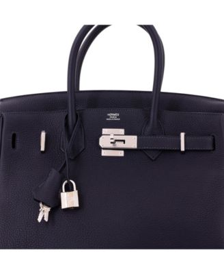 Birkin 30 Handbag Blue Togo with Palladium Hardware