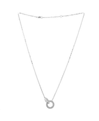  Love Interlocking Pave Necklace 18K White Gold and Diamonds, 16"