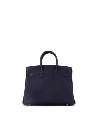 Birkin 25 Handbag Blue Togo with Gold Hardware