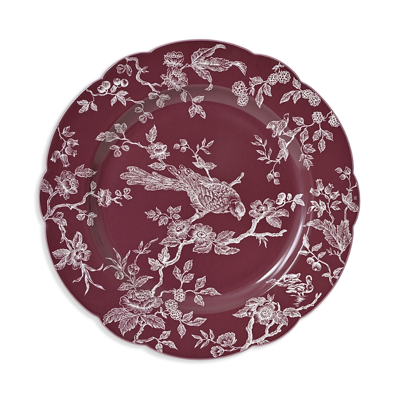 Bernardaud Albertine Prune Colored Background Dinner Plate In Red