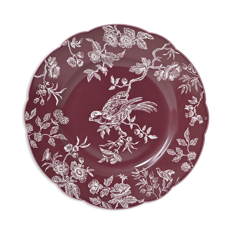 Bernardaud Albertine Prune Colored Background Dinner Plate In Red