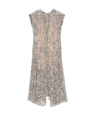 Leopard Print Cap Sleeve Midi Dress