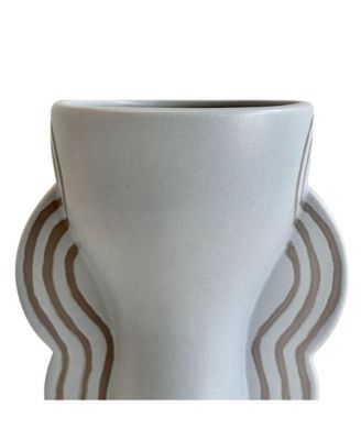 Ceramic Line Art Goblet Vase