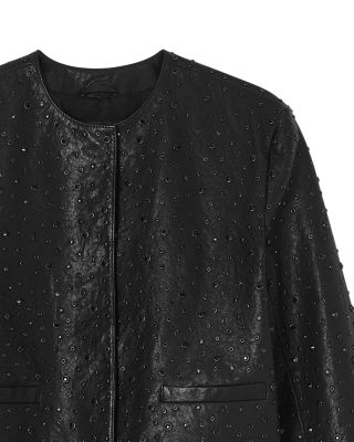 Embellished Leather Jacket