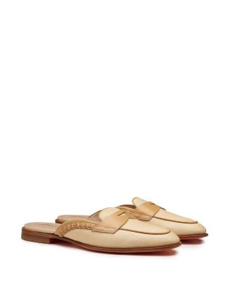  Women's Leather and Fabric Mule