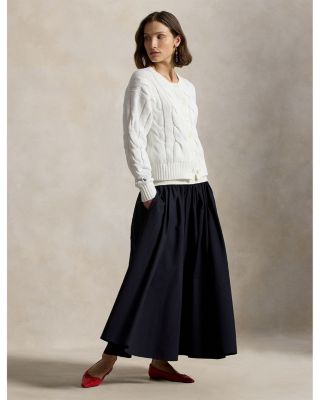 Crewneck Cable Knit Cardigan Sweater