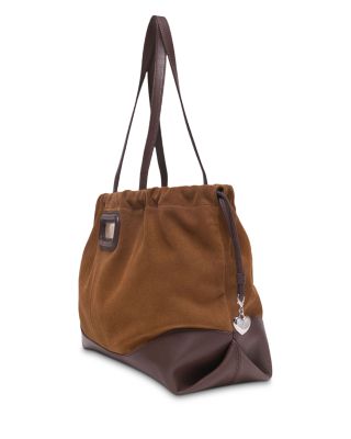 M Large Suede & Leather Tote 