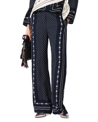 Bandana Print Wide Leg Pants