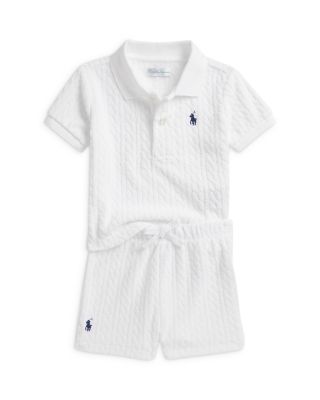 Boys' Cable Terry Polo Shirt & Shorts Cover Up - Baby