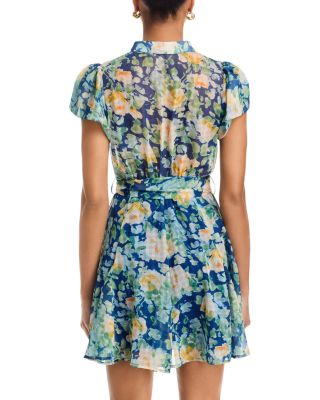 Floral Button Front Flutter Mini Dress - Exclusive