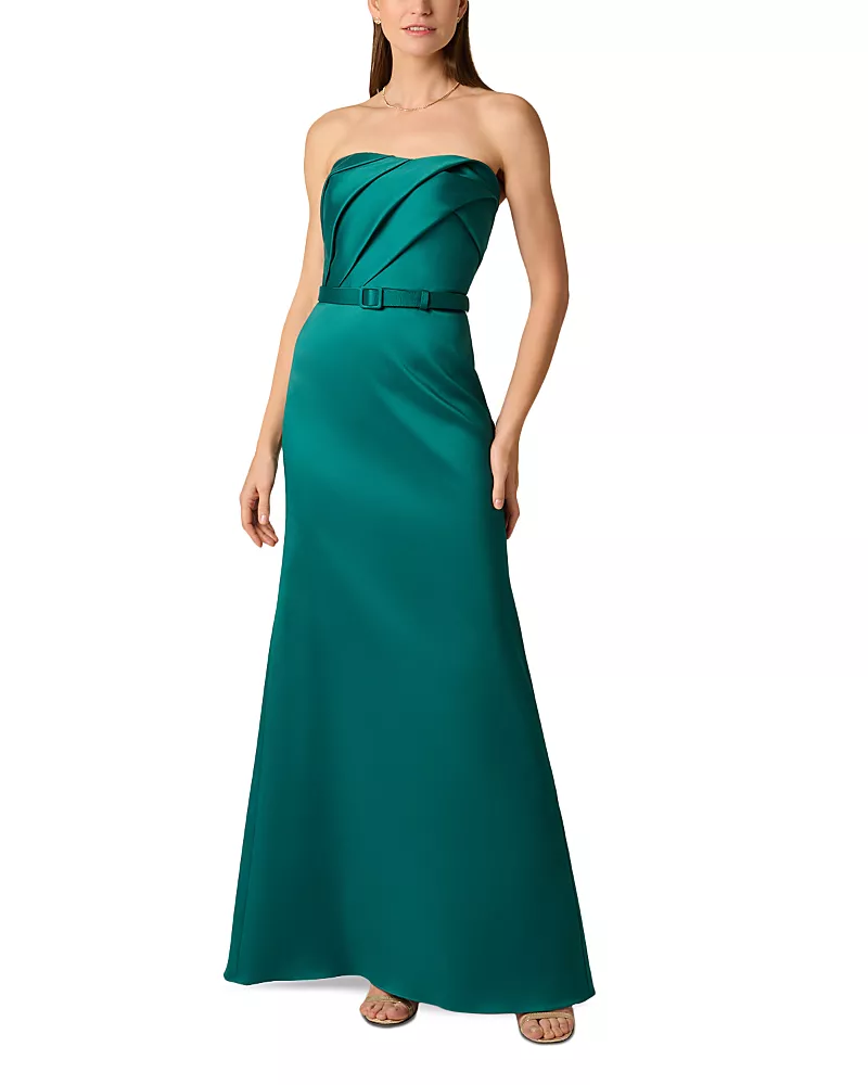 Aidan Mattox Strapless Stretch Mikado Gown