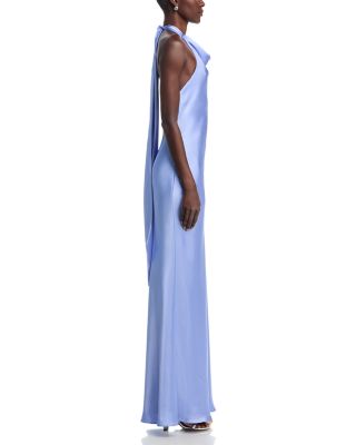 Charmeuse Halter Neck Long Dress - Exclusive