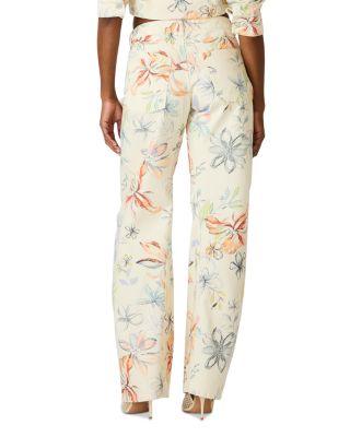Rori Floral Barrel Leg Jeans in Vintage Ivory