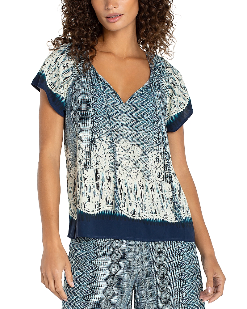 Liverpool Los Angeles Short Sleeve Woven Top