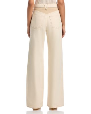 Taylor High Rise Wide Leg Jeans in Ecru/Sto