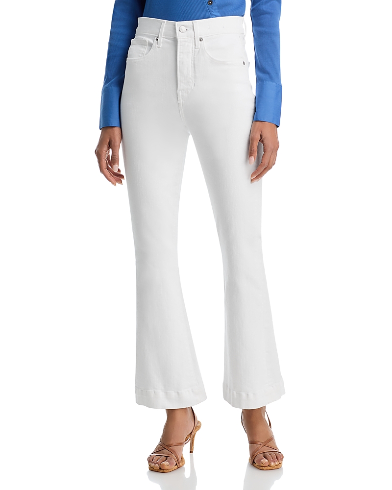 Veronica Beard Carson High Rise Ankle Flare Jeans in White