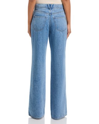 Kasey Mid Rise Wide Leg Jeans in Silver Dust