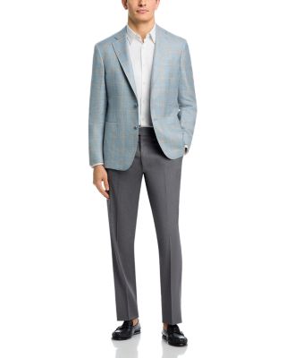 Loro Piana Fabric Wool, Silk & Linen Plaid Slim Fit Sport Coat