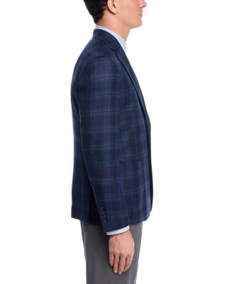 Silk & Wool Plaid Unstructured Slim Fit Sport Coat