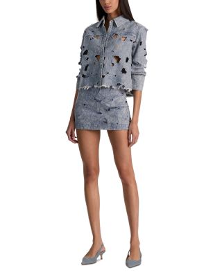 Chloe Embroidered Denim Cropped Jacket