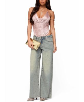 Elenie Fringed Cowl Neck Top