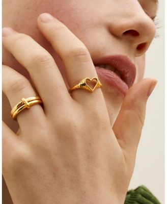 Outline Heart Stacking Ring