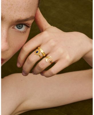 Lapis Moon and Star Stacking Ring