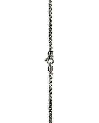 Sterling Silver Chain Box Link Darkened Chain, 24"
