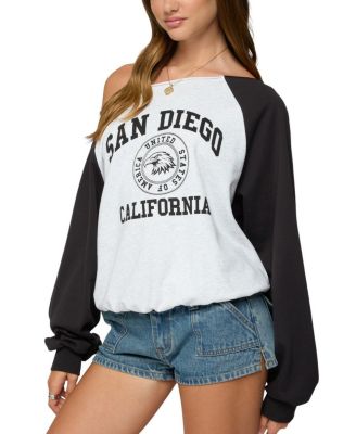 San Diego Off Shoulder Raglan Sweatshirt