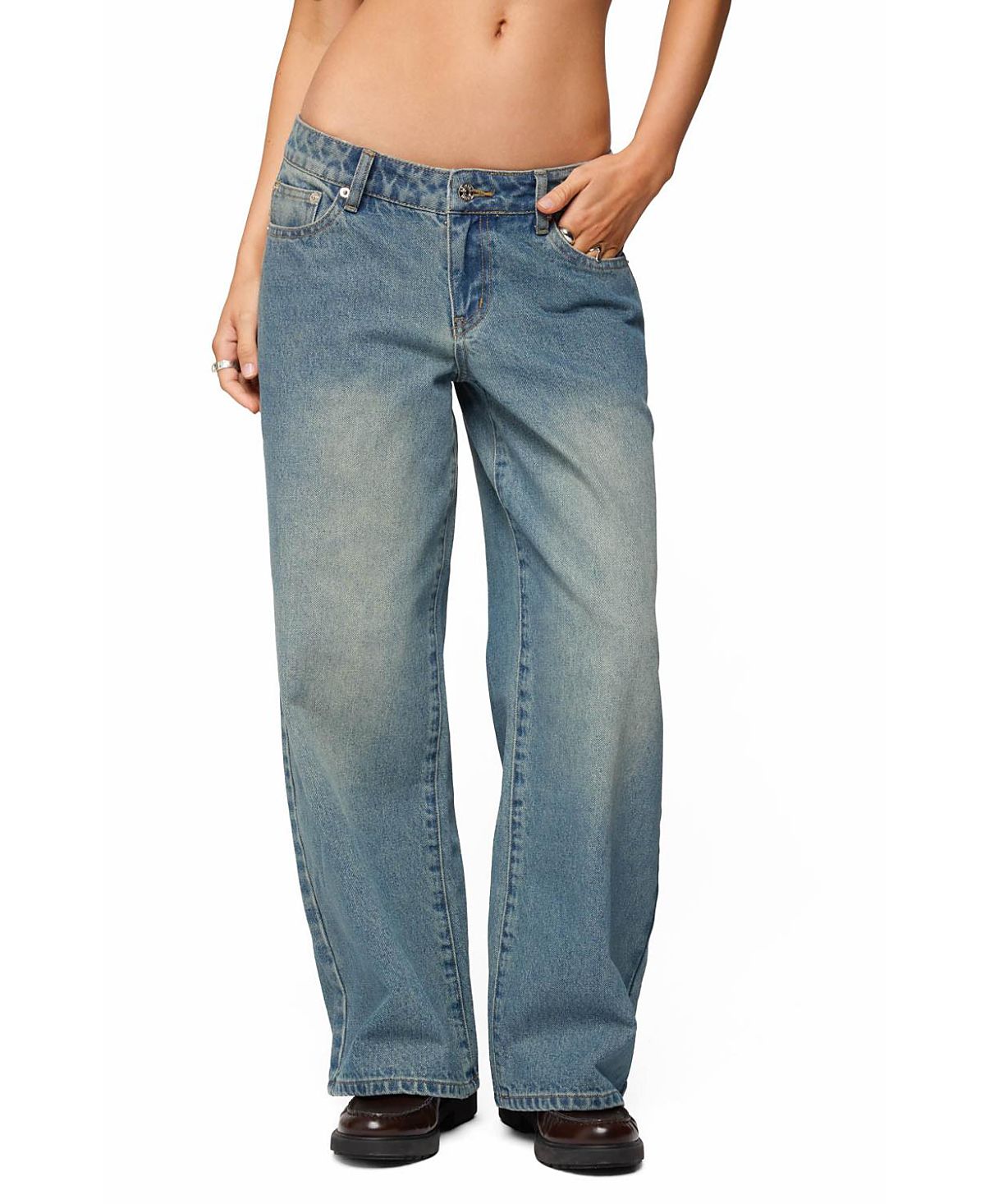 Edikted Petite Magda Low Rise Jeans
