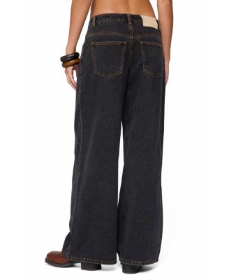 Contrast Stitch Low Rise Baggy Jeans