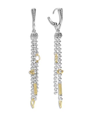 18K Yellow Gold & Sterling Silver Caviar Icon Tassel Drop Earrings